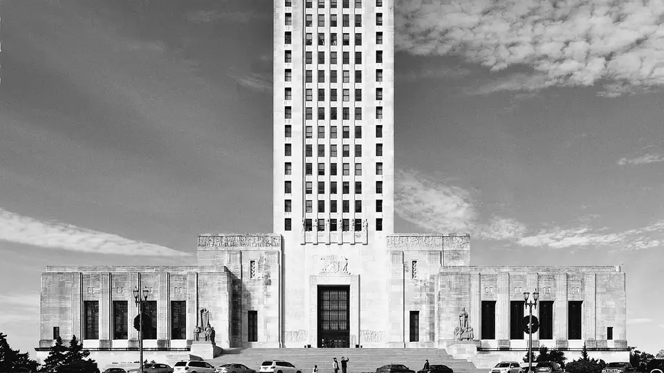 Louisiana State Capitol tower against the sky